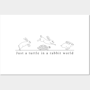 Turtle in a Rabbit World TBI Shirt Posters and Art